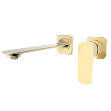 AQM6315BG Monza Смеситель для раковины настенный на 2 отв., внутр монтаж в компл., Brushed gold