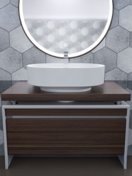 Раковина для ванной накладная Uperwood Aura 60 см, овальная, белая