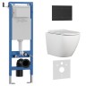 Комплект 3в1 IBERICA BLANCA инсталляция SILENCIO MINI, унитаз BILBAO ALTO белый, кнопка смыва INOX-R черный матовый (IB.001M.BLA.231.1504)