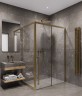 Timo Душевая дверь TDSS-120/17C-8L, раздвиж 1200*2000, проф матовое золото + торцевое стекло TSS-1000/17C-8 1000*2000, проф матовое золото