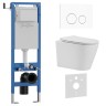 Комплект 3в1 IBERICA BLANCA инсталляция SILENCIO MINI, унитаз BURGOS ALTO белый, кнопка смыва INOX-O белый матовый (IB.001M.BRA.231.811)