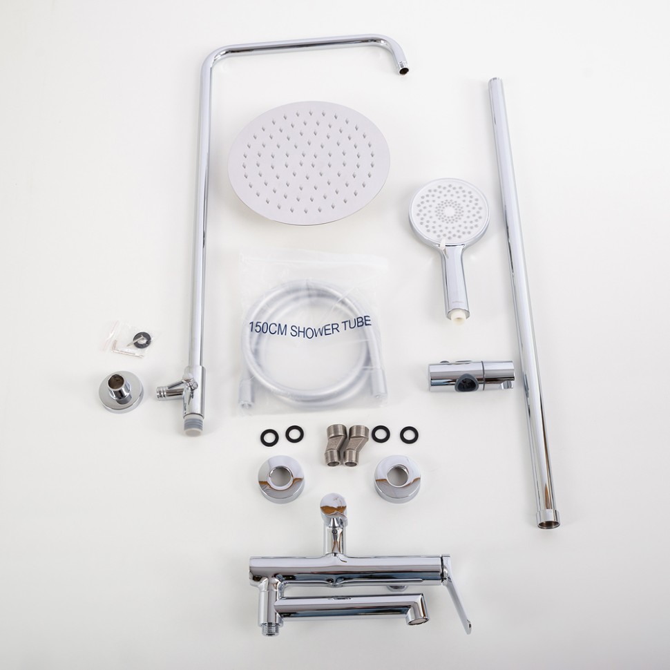 Душевая стойка со смесителем и изливом BelBagno UNIQUE-VSCM-CRM