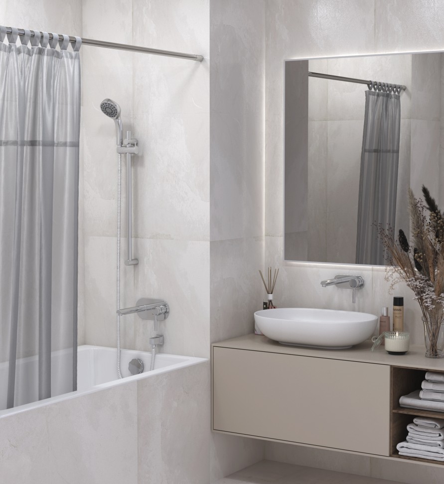 Карниз для ванной прямой / L 1600