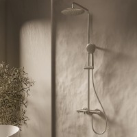 Душевая стойка Desire VSFS-1D1TBN термостатическая с изливом, 25см верх душ, брашированный никель