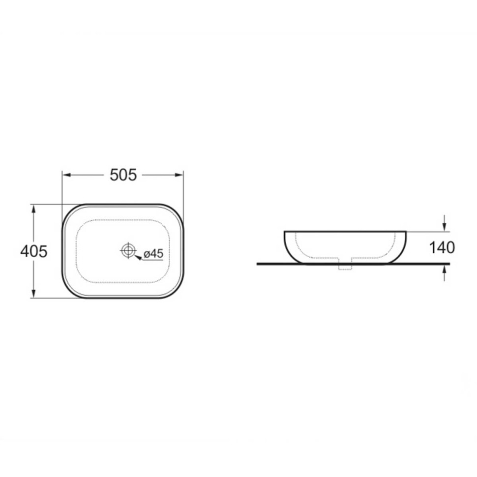 Раковина керамическая Vincea VBS-101MC, 505*405*140, накладная, цвет капучино матовый