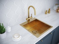 Смеситель для кухни Heller, брашированное золото, He213218-BG, Paulmark