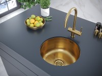 Смеситель для кухни Heller, брашированное золото, He213218-BG, Paulmark