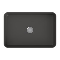 Раковина BERGES Ego SL накладная, 55x38 см, матовый антрацит, без отверстия под смеситель