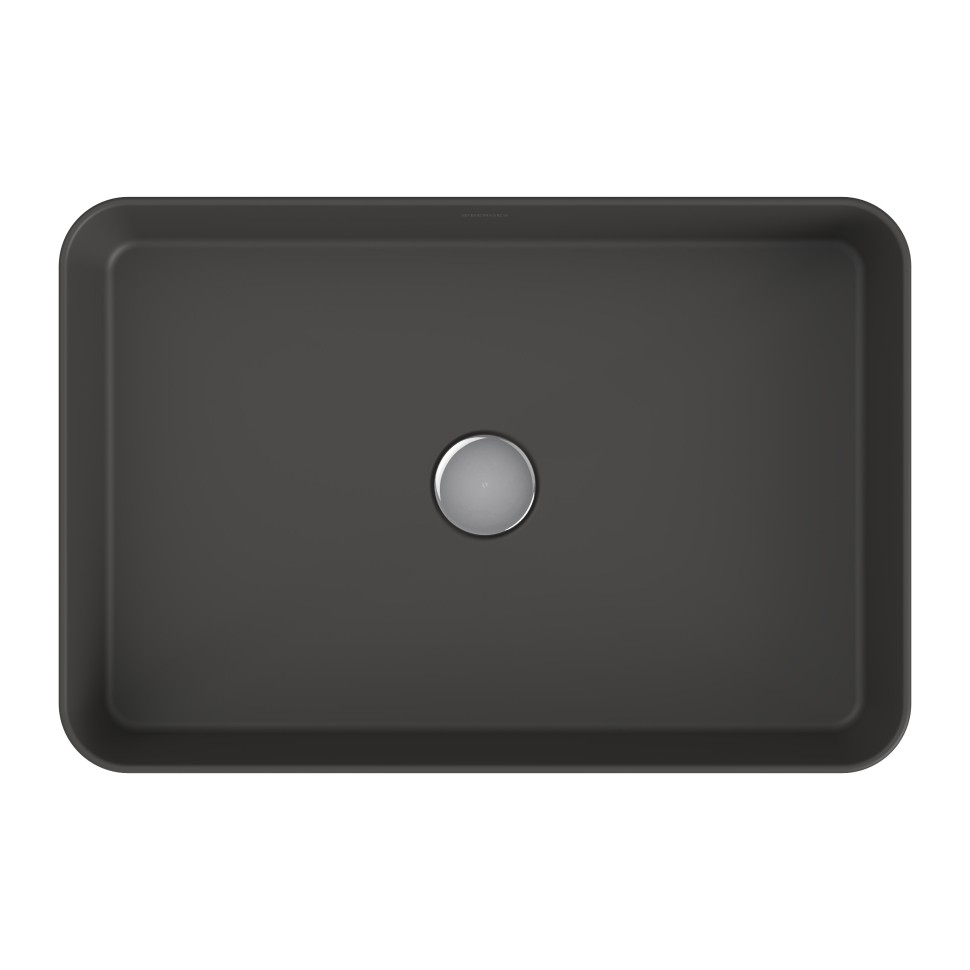 Раковина BERGES Ego SL накладная, 55x38 см, матовый антрацит, без отверстия под смеситель