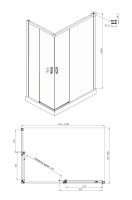 Душевое ограждение Ambassador Queen 11011205RBlack (120х80х200) прямоугольник,черный,стекло прозрачное,раздвижная,1 место