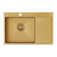 Мойка нерж. сталь AISI304 VELTEN 78F, PM807851-BGL , брашированное золото, левая, 780х510мм, Starke-Paulmark
