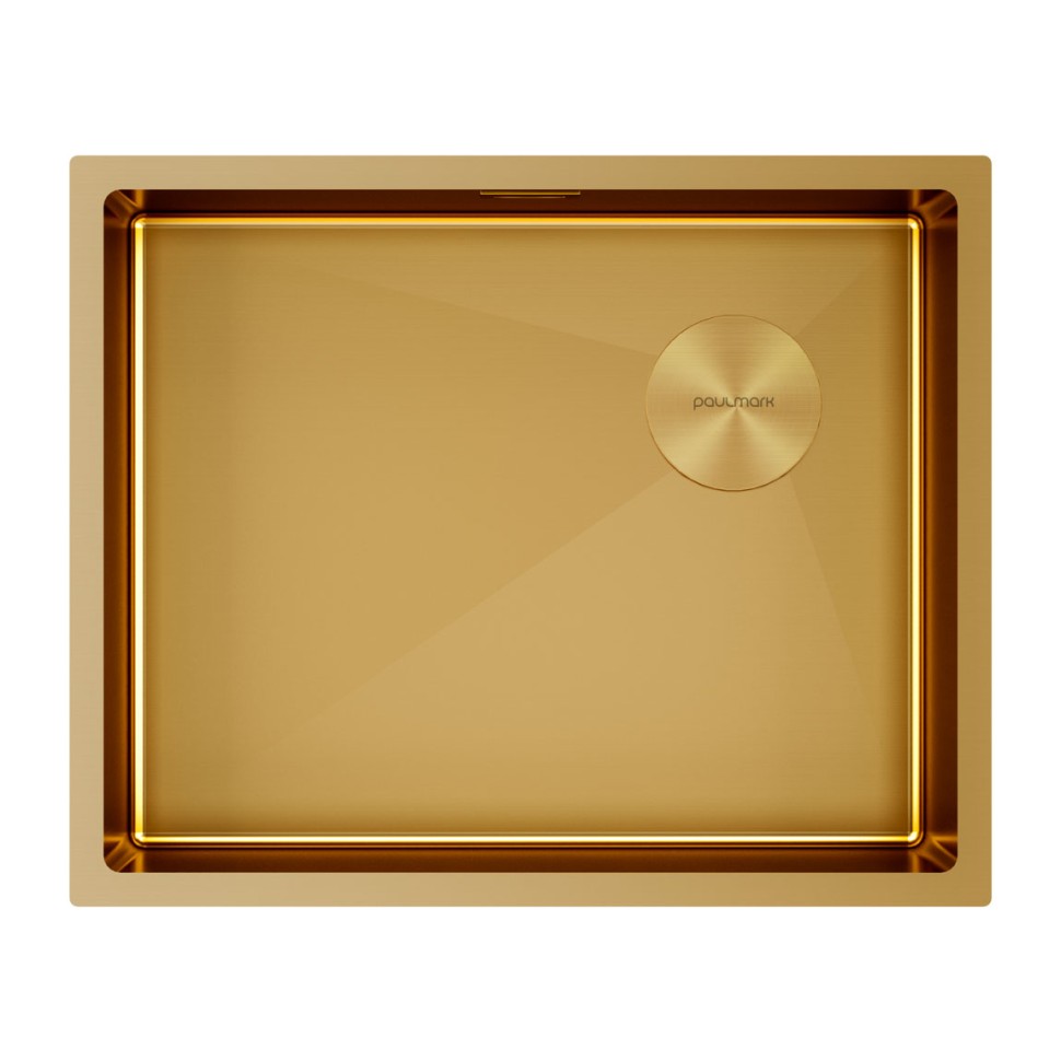 Мойка нерж. сталь NEXT-SKEW 54 UNI, PM885444-BG, брашированное золото, 540х440мм, Paulmark 1,2мм