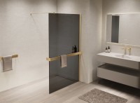 Душевая перегородка Walk-In VSW-1HR100CGG, 1000*2000, матовый золотой, стекло тонированное