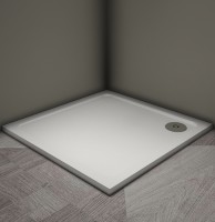 Душевой поддон Veconi Tezeo stone TZ-08, 1000x1000x30, искусственный камень, белый