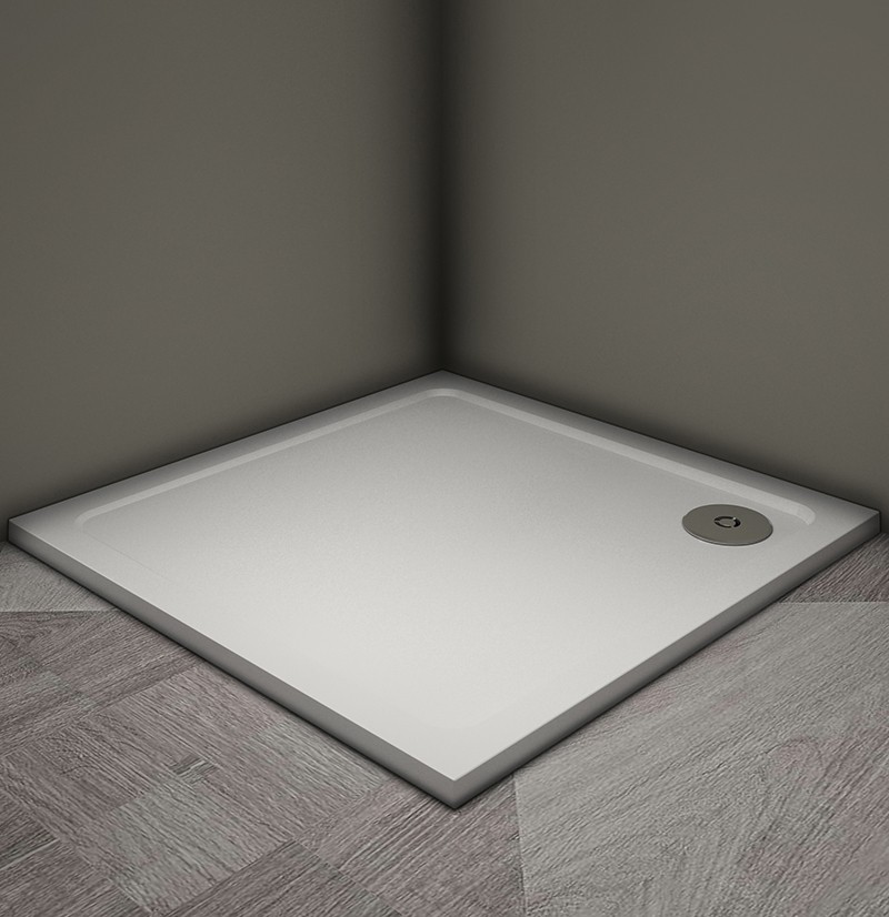 Душевой поддон Veconi Tezeo stone TZ-08, 1000x1000x30, искусственный камень, белый
