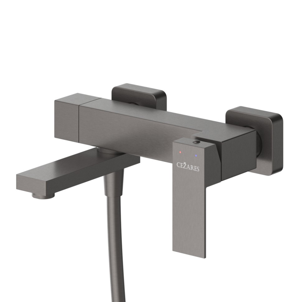 Смеситель для ванны и душа в комплекте с ручным душем, шлангом и держателем CEZARES SLIDER-VD-GM