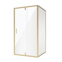 Душевое ограждение Niagara Nova NG-43-9AG-A80G (90х80х195) прямоугольник,золото,двери распашные,стекло прозрачное,2 места