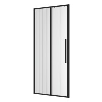Дверь в нишу Niagara Nova NG-84-L10FHB (100х195) черный матовый,раздвижная влево,стекло рифленое,1 место