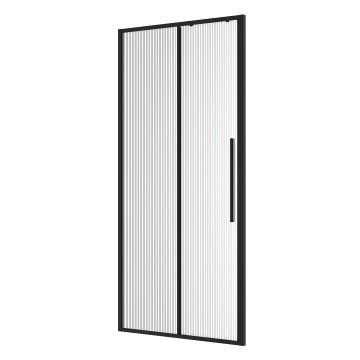 Дверь в нишу Niagara Nova NG-84-L10FHB (100х195) черный матовый,раздвижная влево,стекло рифленое,1 место