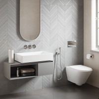 Смеситель для раковины встроенный с термостатом, с гигиеническим душем Timo Saona 2383/00SM хром