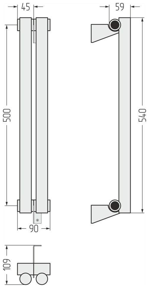 Эстет-1 500х90 2 секции