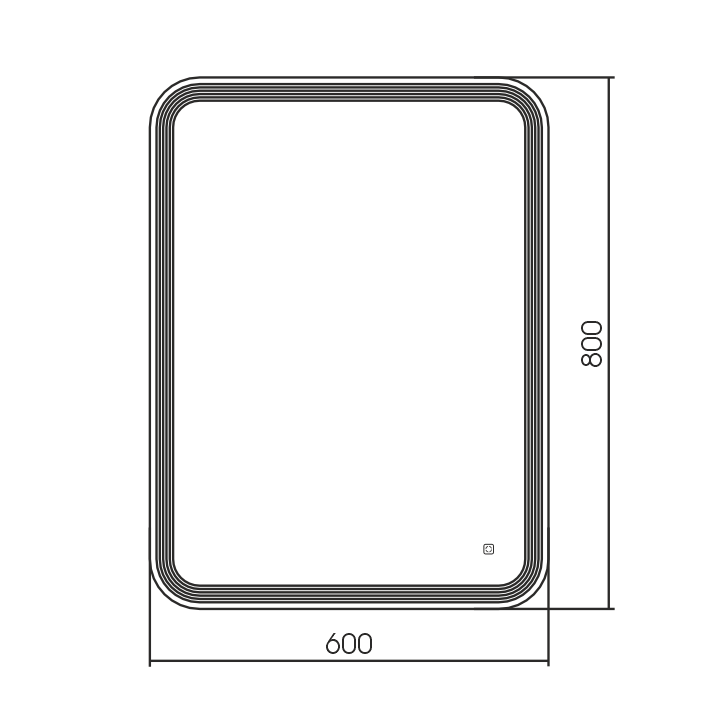 AQM9107 600x800 Зеркало с подсветкой, универсальный монтаж