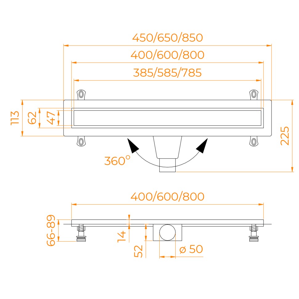 Душевой лоток Drain Leo-31 (600)