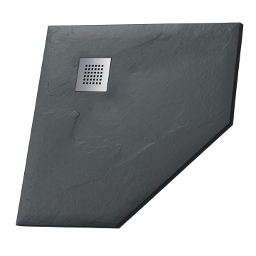 Душевой поддон Grossman Strong GR-S29090D (90х90х2,5) из искусственного камня,трапеция,графит,1 место