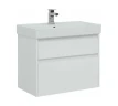 Тумба с раковиной Nova Lite 75 2 ящ. цв.бел. Глянец