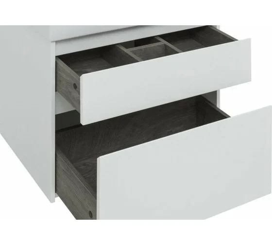 Тумба с раковиной Nova Lite 75 2 ящ. цв.бел. Глянец