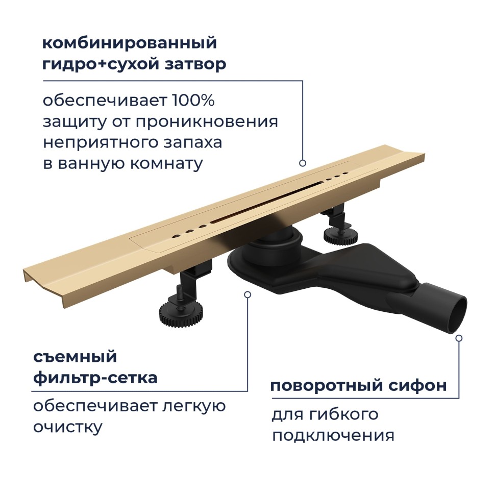 Душевой трап, обрезной RGW SDR-53Gb