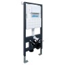 Комплект подвесной унитаз ABBER Rechteck AC1201MB черный матовый с инсталляцией AC0105 и кнопкой AC0120MMG золото матовое