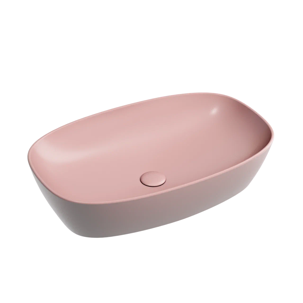 Умывальник чаша накладная овальная (цвет Розовый Матовый) Element 600x380x138мм
