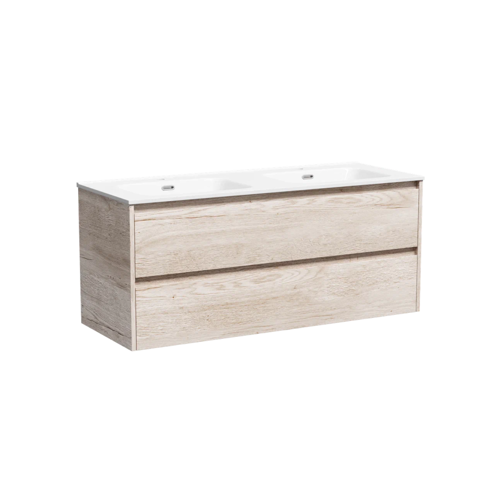 Тумба подвесная SANCOS Libra 1190х450х500, c двумя ящиками оснащенными доводчиками, дуб галифакс натуральный, арт. LB120-2EG