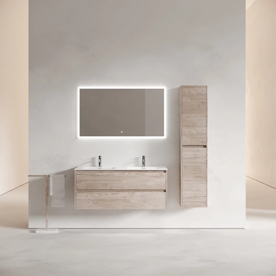 Тумба подвесная SANCOS Libra 1190х450х500, c двумя ящиками оснащенными доводчиками, дуб галифакс натуральный, арт. LB120-2EG