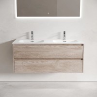 Тумба подвесная SANCOS Libra 1190х450х500, c двумя ящиками оснащенными доводчиками, дуб галифакс натуральный, арт. LB120-2EG