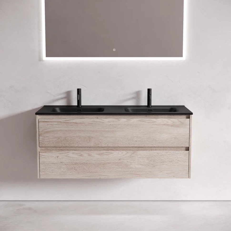 Тумба подвесная SANCOS Libra 1190х450х500, c двумя ящиками оснащенными доводчиками, дуб галифакс натуральный, арт. LB120-2EG