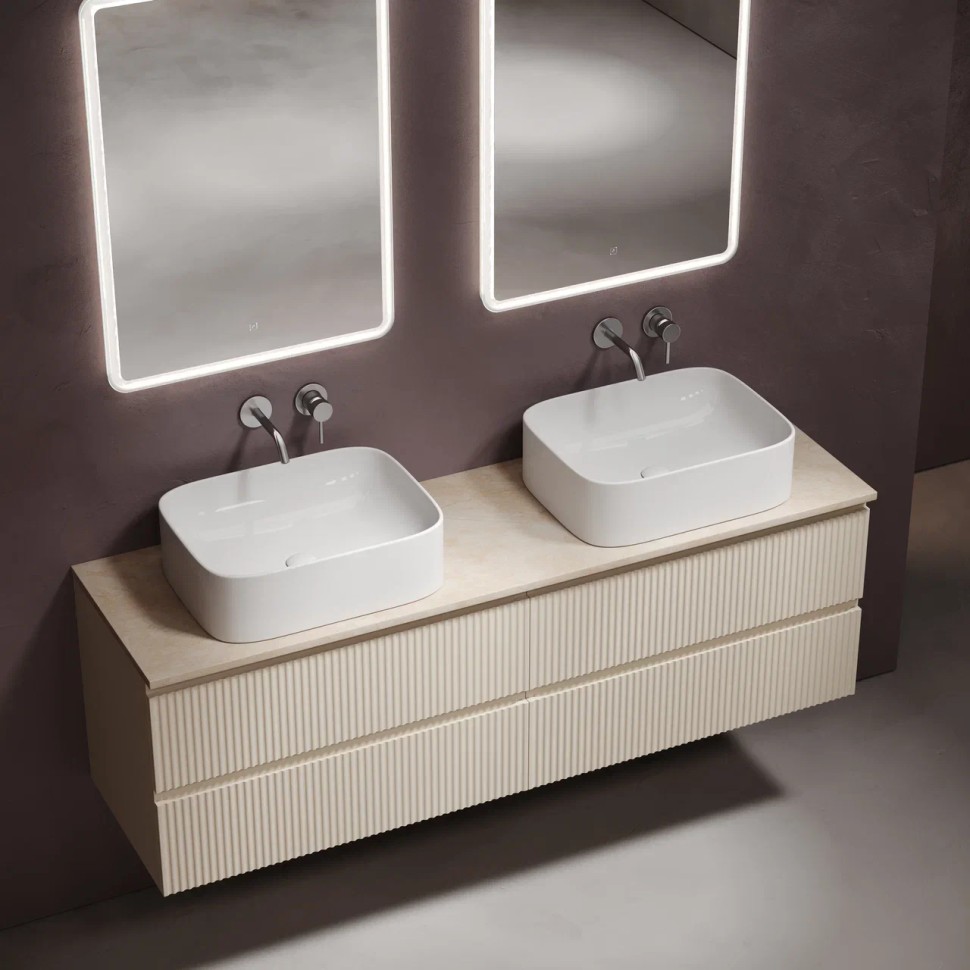 Столешница для ванной комнаты из керамогранита SANCOS Kreman 1600х460 c отверстием под смеситель, арт.TT160A2X