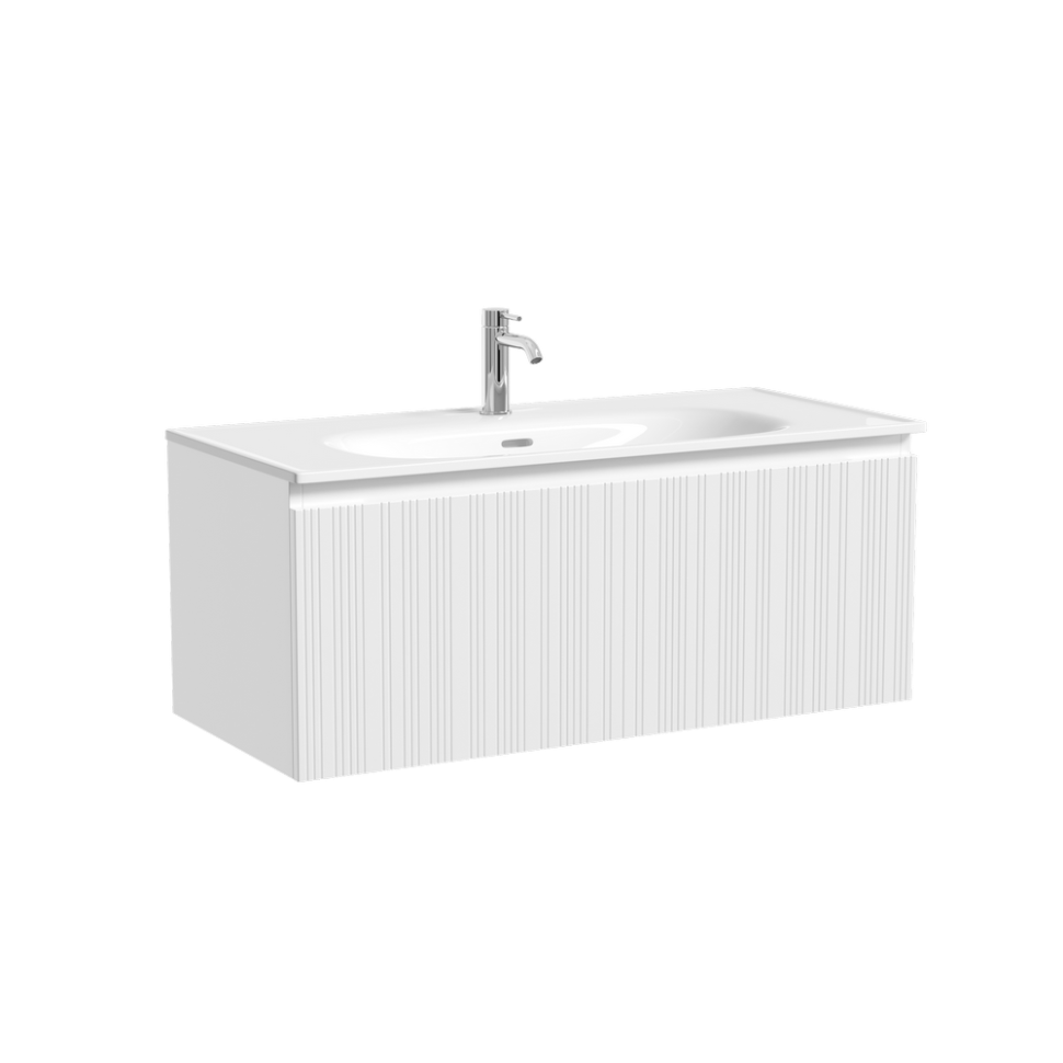 Тумба подвесная SANCOS Code 990х453х400, c одним ящиком оснащенным доводчиками, цвет серая платина , арт. CD100GP