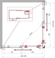Душевой уголок BelBagno UNO-195-AH-2-120/100-C-Cr