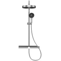AQM8010CR Душевая система со смесит. (верхн. душ 300мм, ручн. душ 3 режима, излив), хром