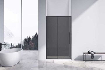 Душевая дверь Слим-Н (Slim-N) VDS-4SN140CGB, 1400, черный, стекло тонированное