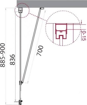 Боковая панель BelBagno MARMI-90-FIX-C-Cr