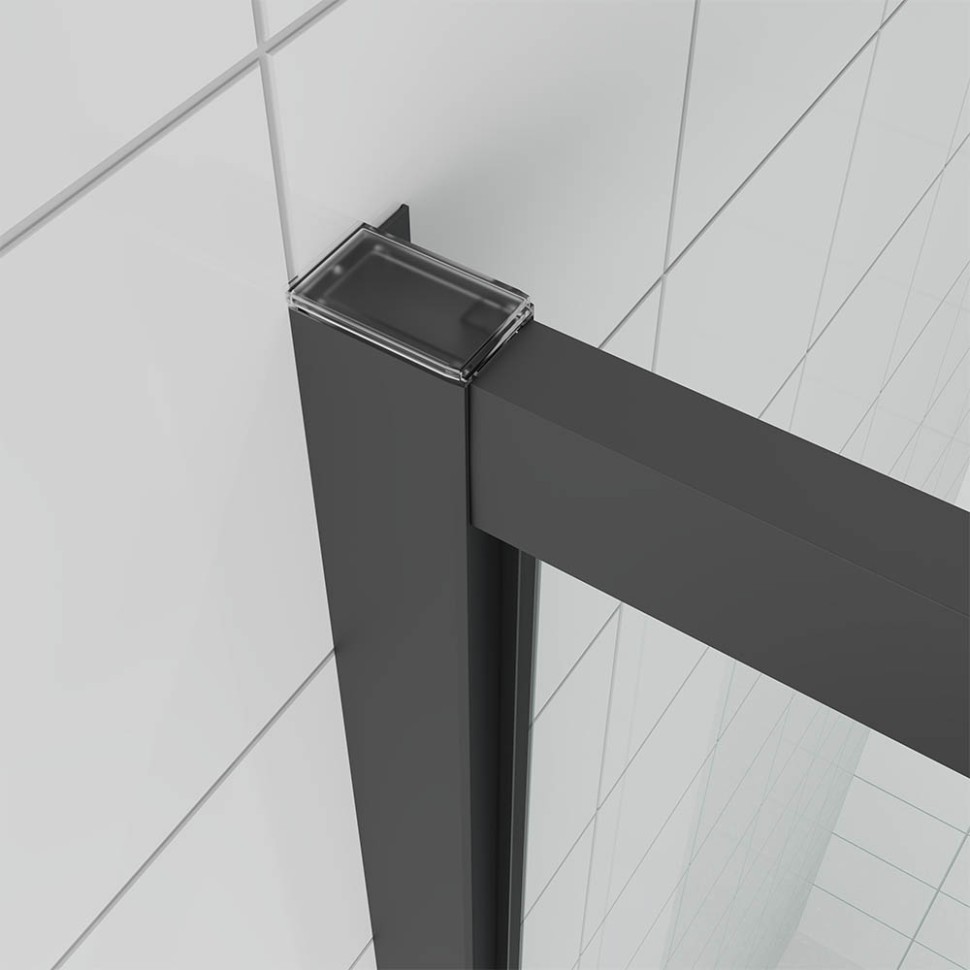 Боковая панель Veconi Ottimo SP B, 800х1900 черный матовый, стекло матовое