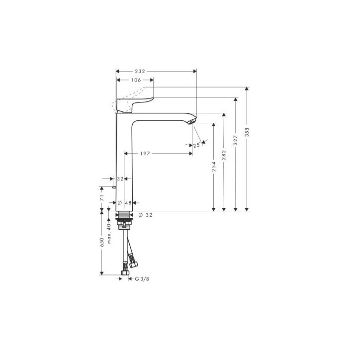 Смеситель для раковин Hansgrohe Metris хром (31082000)