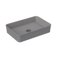 Раковина BERGES Ego SL накладная, 55x38 см, матовый серый, без отверстия под смеситель