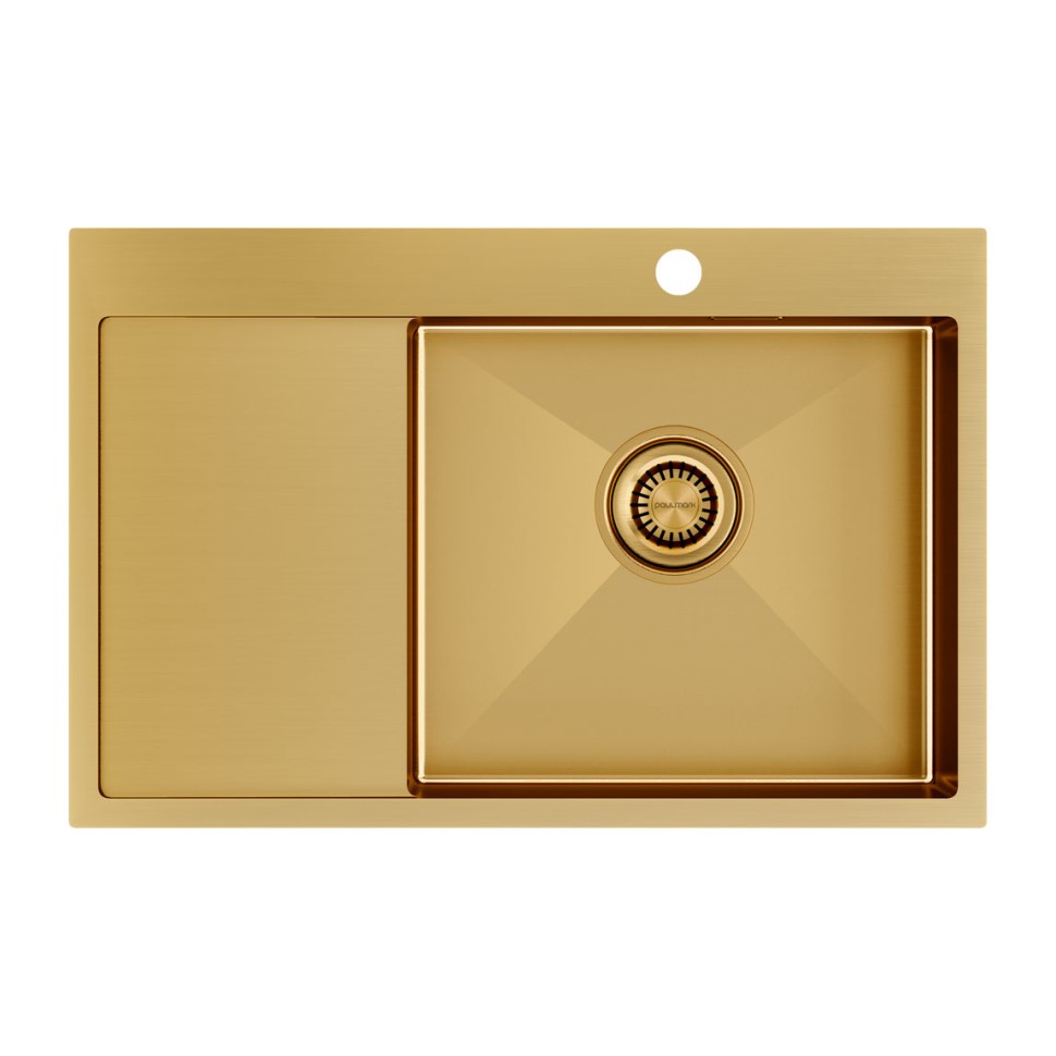 Мойка нерж. сталь AISI304 VELTEN 78F, PM807851-BGR , брашированное золото, правая, 780х510мм, Starke-Paulmark