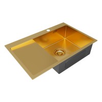 Мойка нерж. сталь AISI304 VELTEN 78F, PM807851-BGR , брашированное золото, правая, 780х510мм, Starke-Paulmark