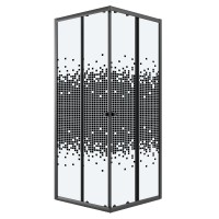 Душевое ограждение Niagara Eco NG-1010-14QBLACK (100х100х190) квадрат,раздвижное,черный,стекло мозаика,1 место