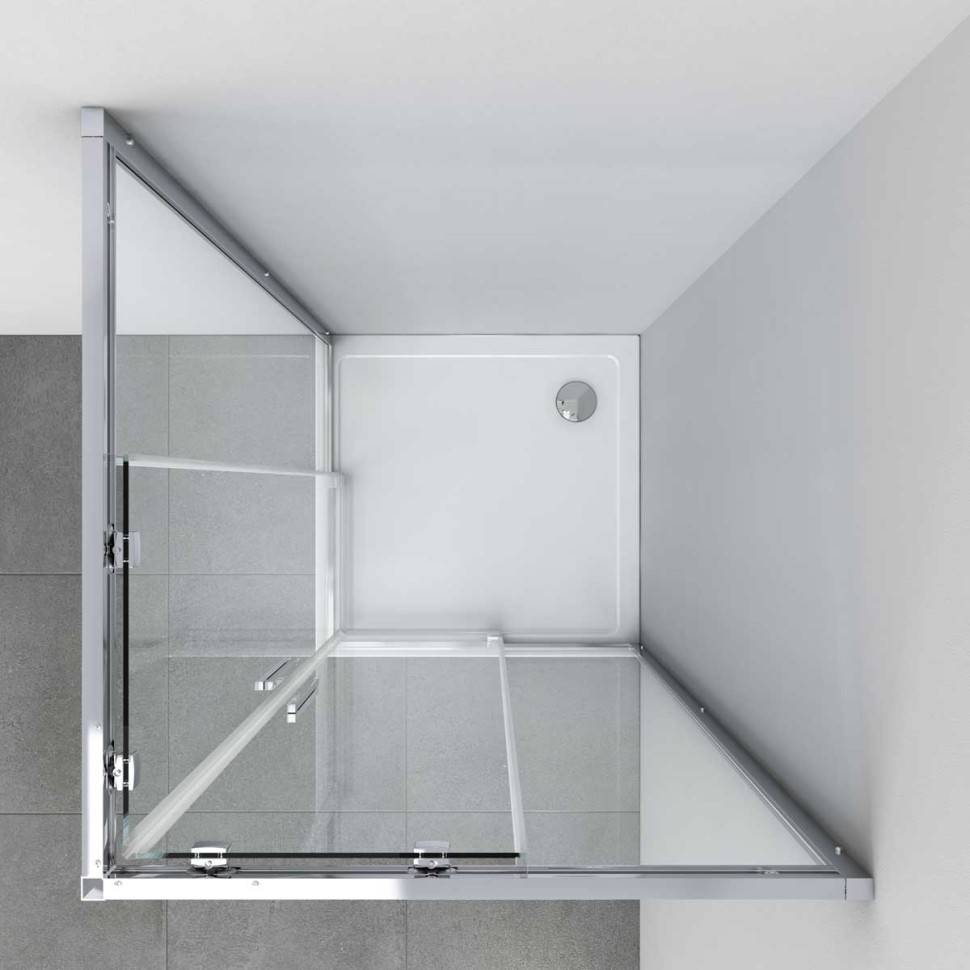 Душевой уголок Софт (Soft) VSS-3SO100CLGM, 1000*1000, вороненая сталь, стекло прозрачное